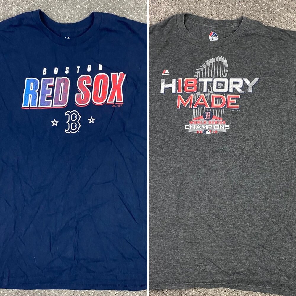 Boston Red Sox T Shirt lot of 2 T Shirts Men's XL Majestic Baseball MLB
